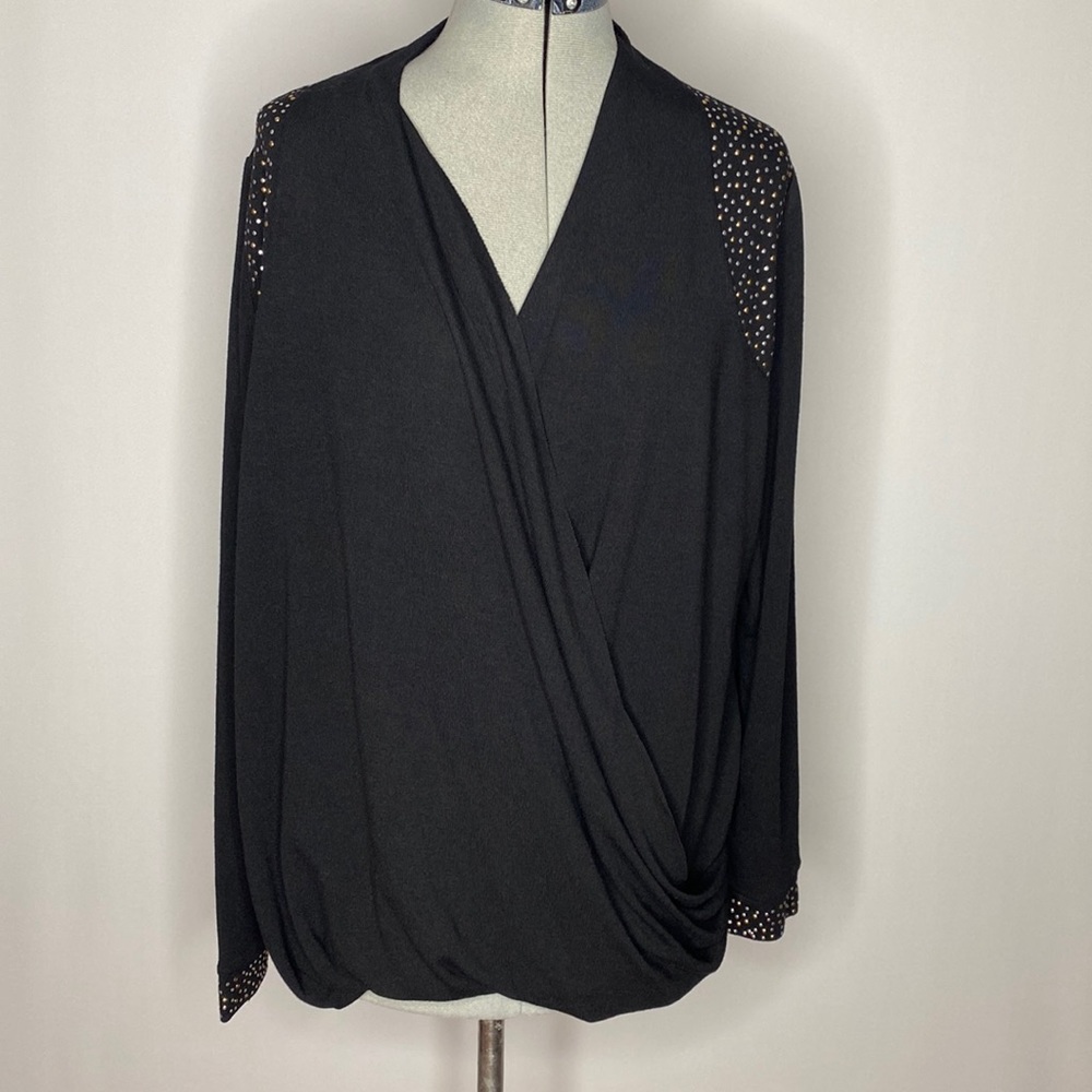 Belldini plus size black sweater with stones size 2X new with